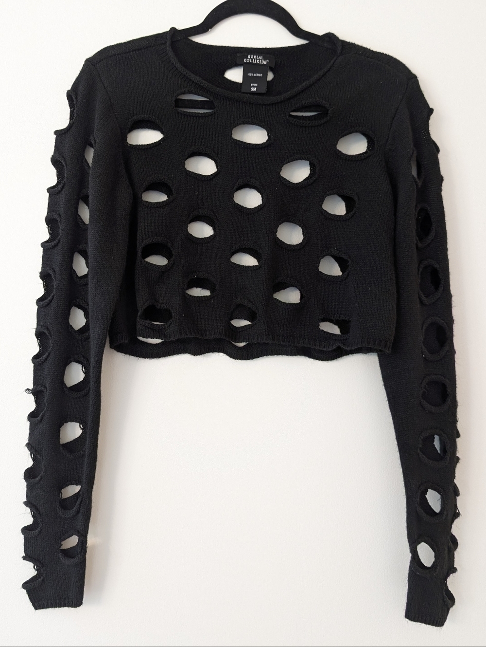 Hot Topic Social Collision Goth Grunge black sweater